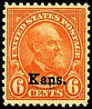 James Garfield 6¢, 1929 cancelled "Kans."