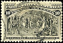 Columbus Presenting Natives, 10¢