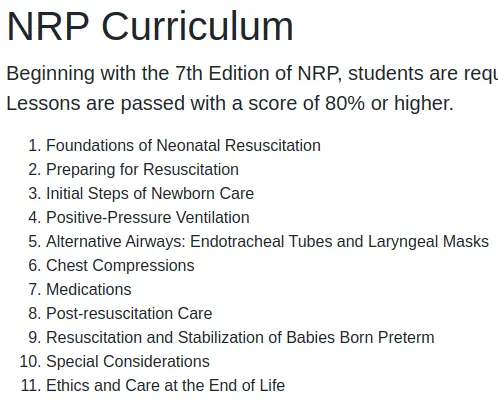 Neonatal Resuscitation Curriculum